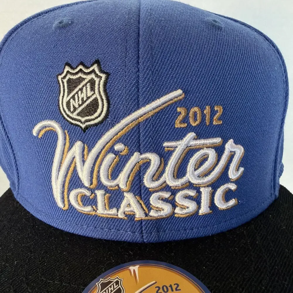 NHL Winter Classic 2012 Reebok Snapback Hat Cap Blue Black 100% Wool